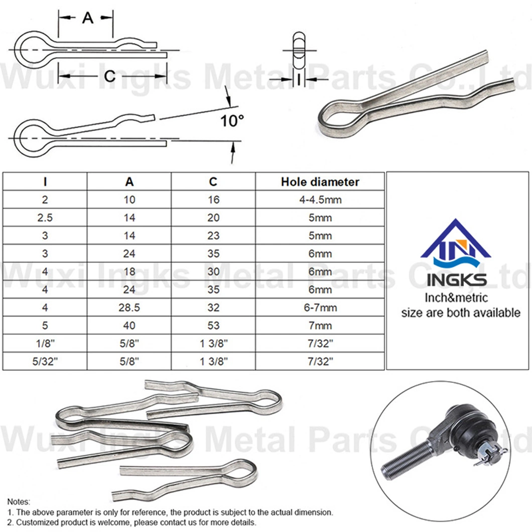 Zinc Plating D Shape Round Double Wire Shaft Wire-Lock Clevis Pin