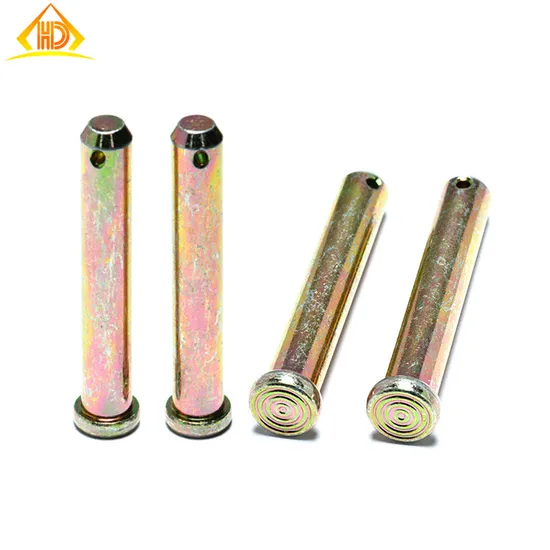 Good Price M5 Large Head Clevis Pins with Hole Carbon Steel Yellow Zinc Pivot Pin 